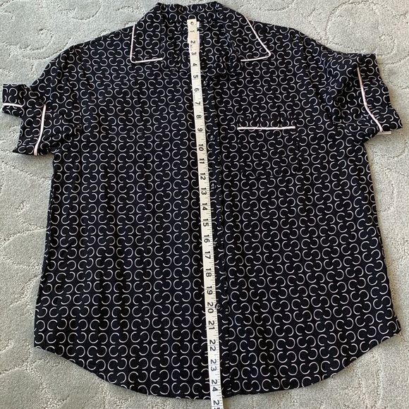 Stars Above Short Sleeve Black & White Graphic Print Pajama Top Size S - Picture 4 of 11